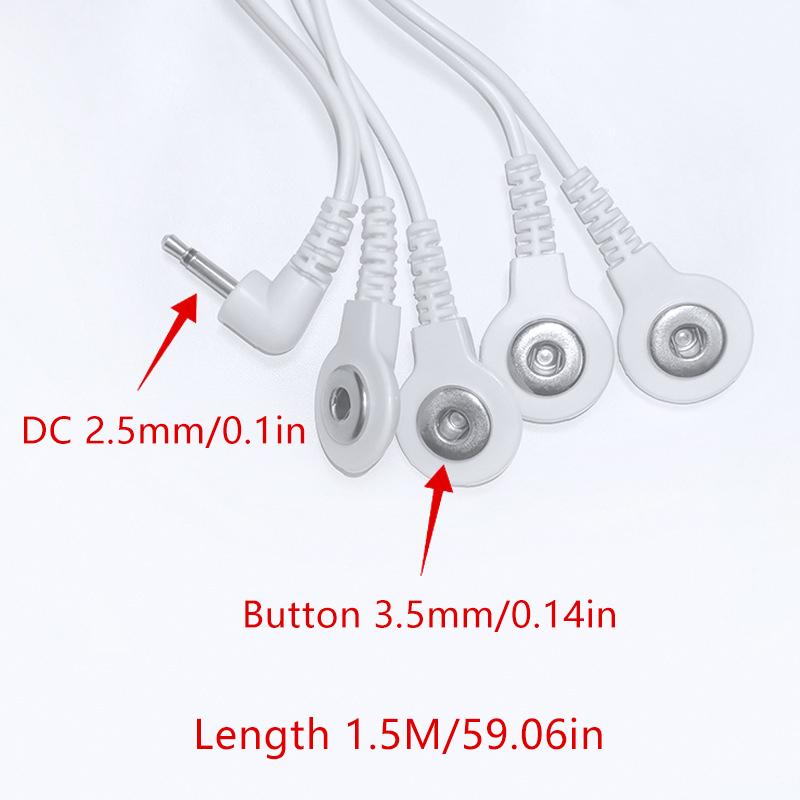 2/4 Way 2.5Mm Plug Wires For Tens Ems Massager Electrical Nerve Muscle Stimulator Electrode Cable Line Wire For Electrode Pads