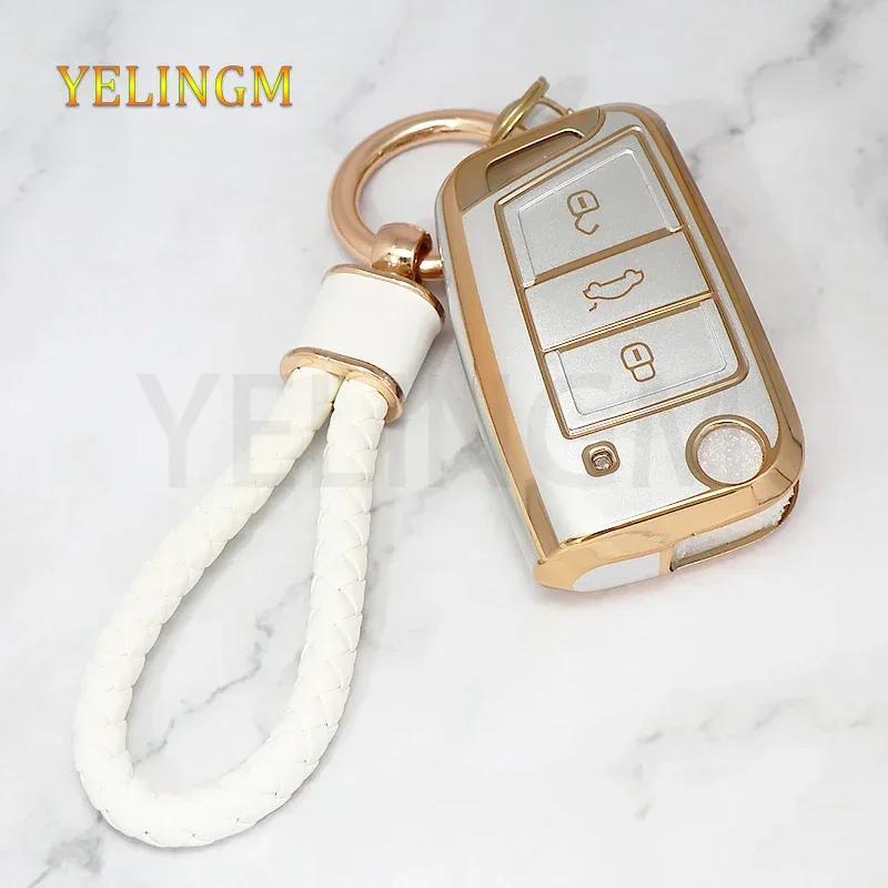 

TPU Car Shell Fob Key Case Full Cover For VW Volkswagen Golf 7 MK7 Tiguan MK2 For SEAT Ateca Leon FR 2 Ibiza For Skoda Octavia