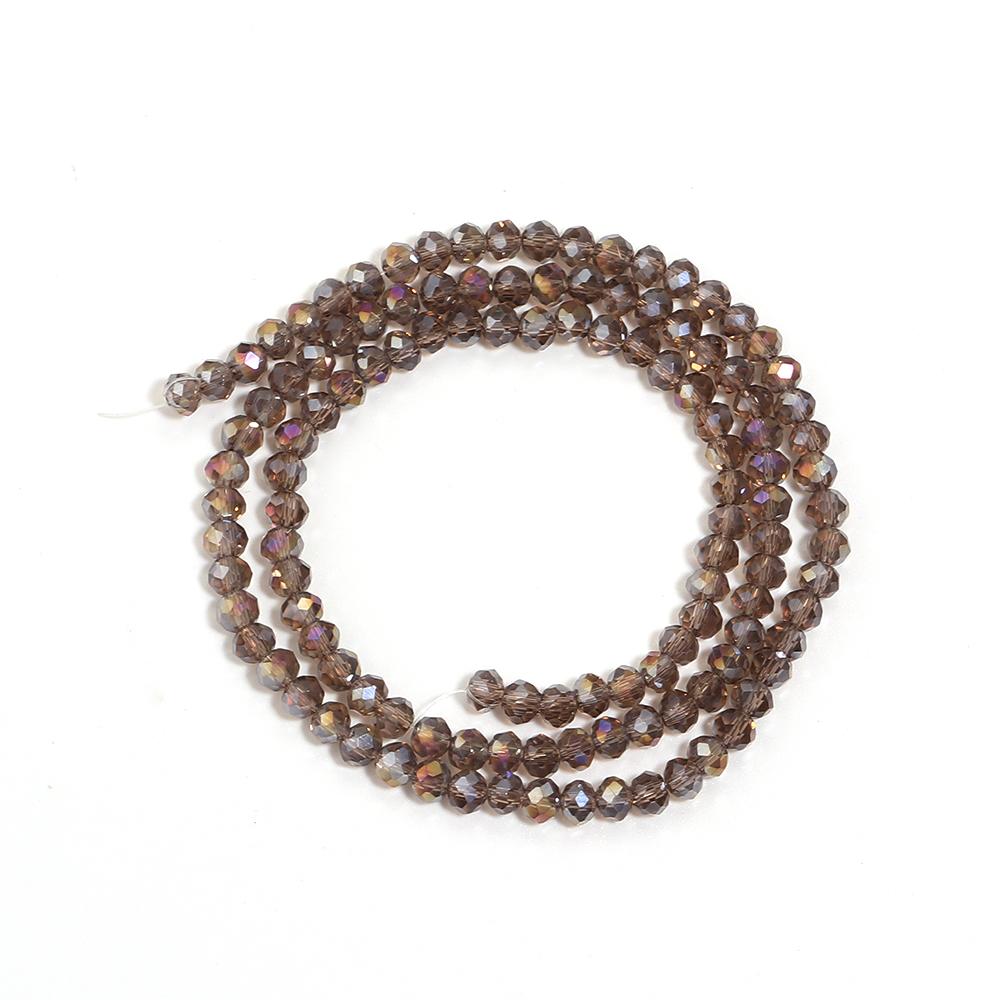 1 Strand 3/4/6/8/10mm Faceted Crystal Beads Brown Glass Loose Spacer Beads For Jewelry Making DIY Necklace Bracelets Accessories