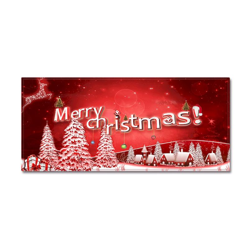 Red Christmas Anti Slip Kitchen Floor Mat, Absorbent Anti Fatigue Decorative Carpet, Indoor Home Decoration