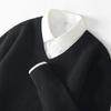 Men's Wool V-neck Sweater - Casual Loose Fit, Long Sleeve, Autumn/Winter Knitted Outerwear.