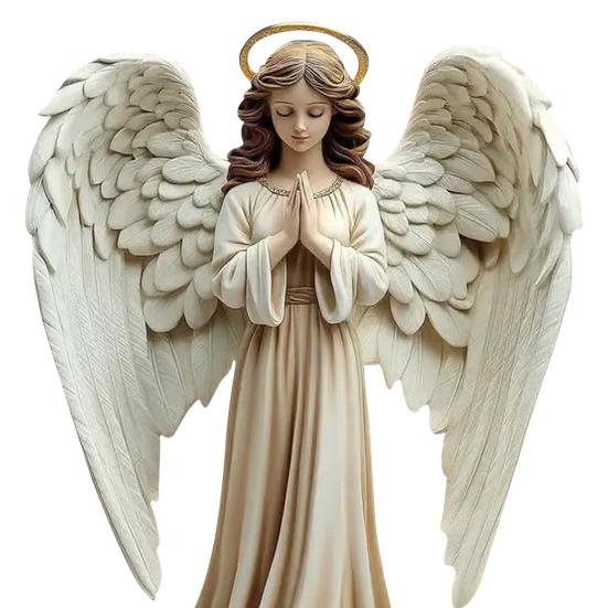 2D Acrylic Jesus Nativity Ornament Angel Wing Table Sign with Base Home Office Desktop Bookshelf Religious Christmas Decoration