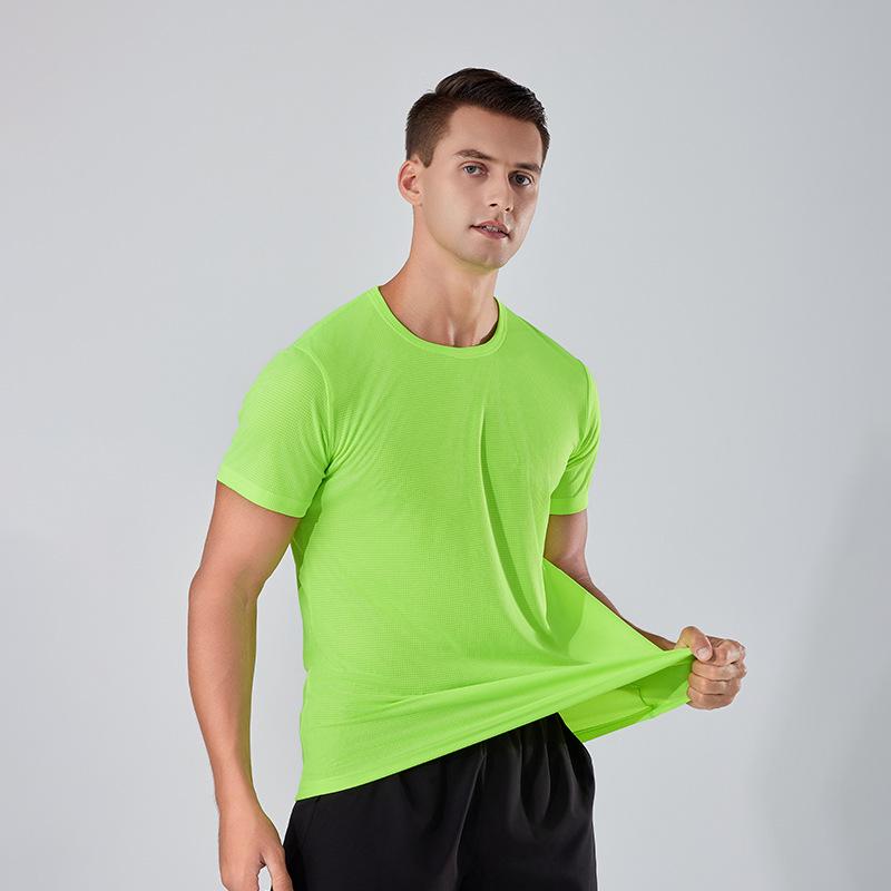 Unisex Quick-Dry Short Sleeve Running T-shirt - Solid Color Sportswear