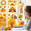 Thanksgiving Fall Window Clings Decorations, 10 Sheets Thanksgiving Window Stickers for Kids Home Office Classroom Party Glass Windows Double Sided