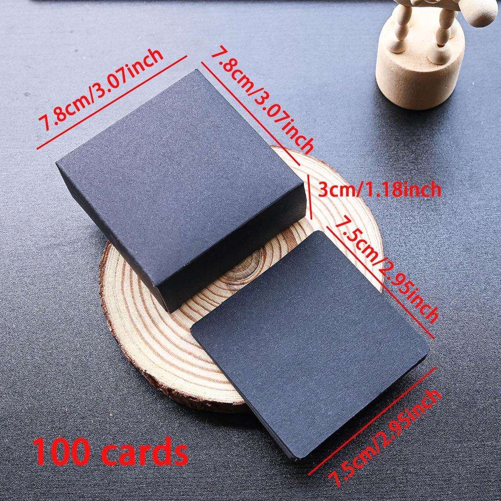 100pcs Retro Double Sided Blank Kraft Paper Card Word Card Note Message Card DIY Postcard Gift Greeting Invitation Card