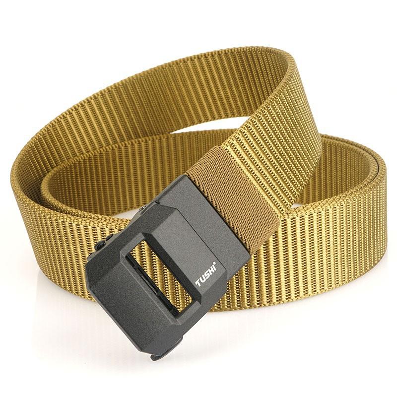 Classic High-end Atmosphere Lengthened Thickened Men s Nylon Belt Toothless Smooth Automatic Buckle Canvas Tide 120cm