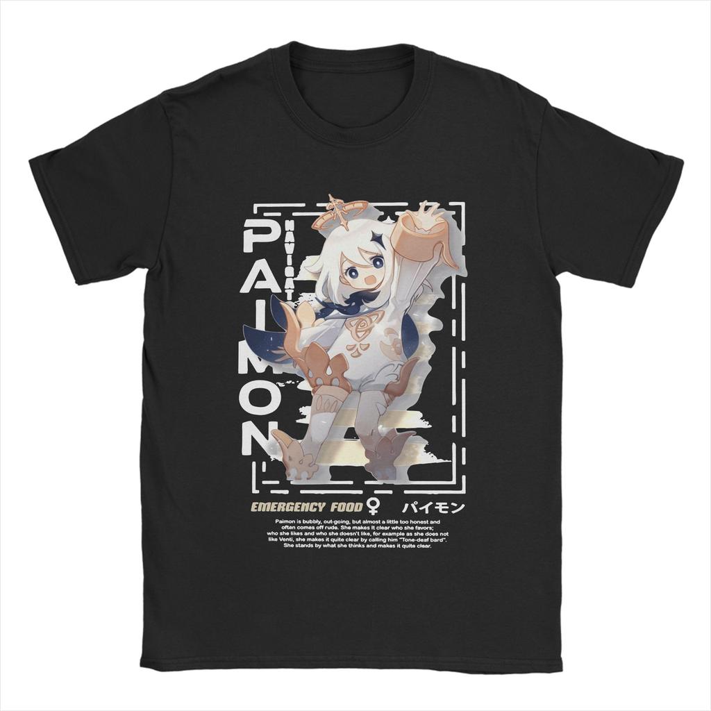 Vintage Genshin Impact Cartoon TShirts for Unisex Unisex Round Neck 100 Cotton T Shirts Gaming EleUnisext Tee Shirt Gift Idea Tops
