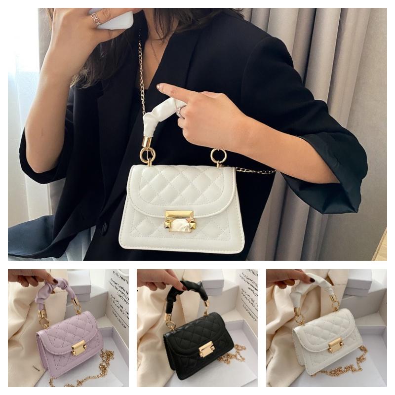 Stylish Streetwear Pu Shoulder Bag Trendy Diamond Pattern Design