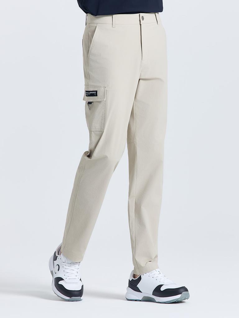 CHALLENGER Men'S Cotton-Touch One-Pocket Wide Pants Light Beige
