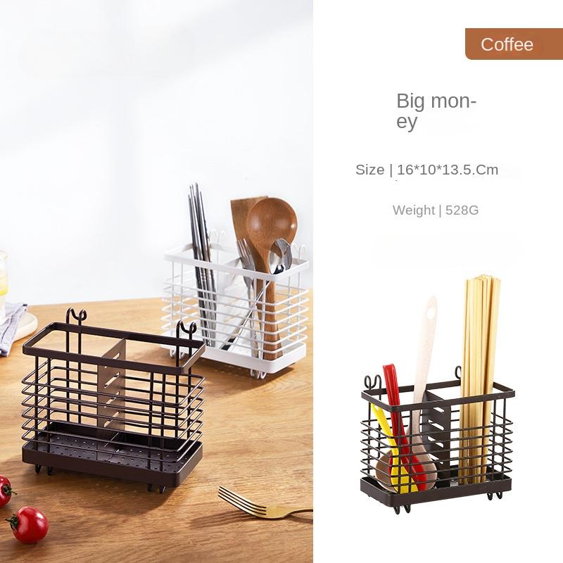 Hanging Kitchen Cutlery Holder Sink Caddie Cutlery Drainer Stainless Steel Kitchen Caddie Spoon and Fork Chopstick Organizer