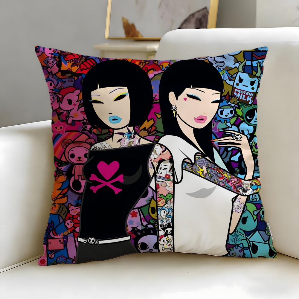 Popular Fashion Brand Tokidoki Cushion Cover Soft  EasyWash Pillow Case  Versatile for Couch Bed Travel and Office