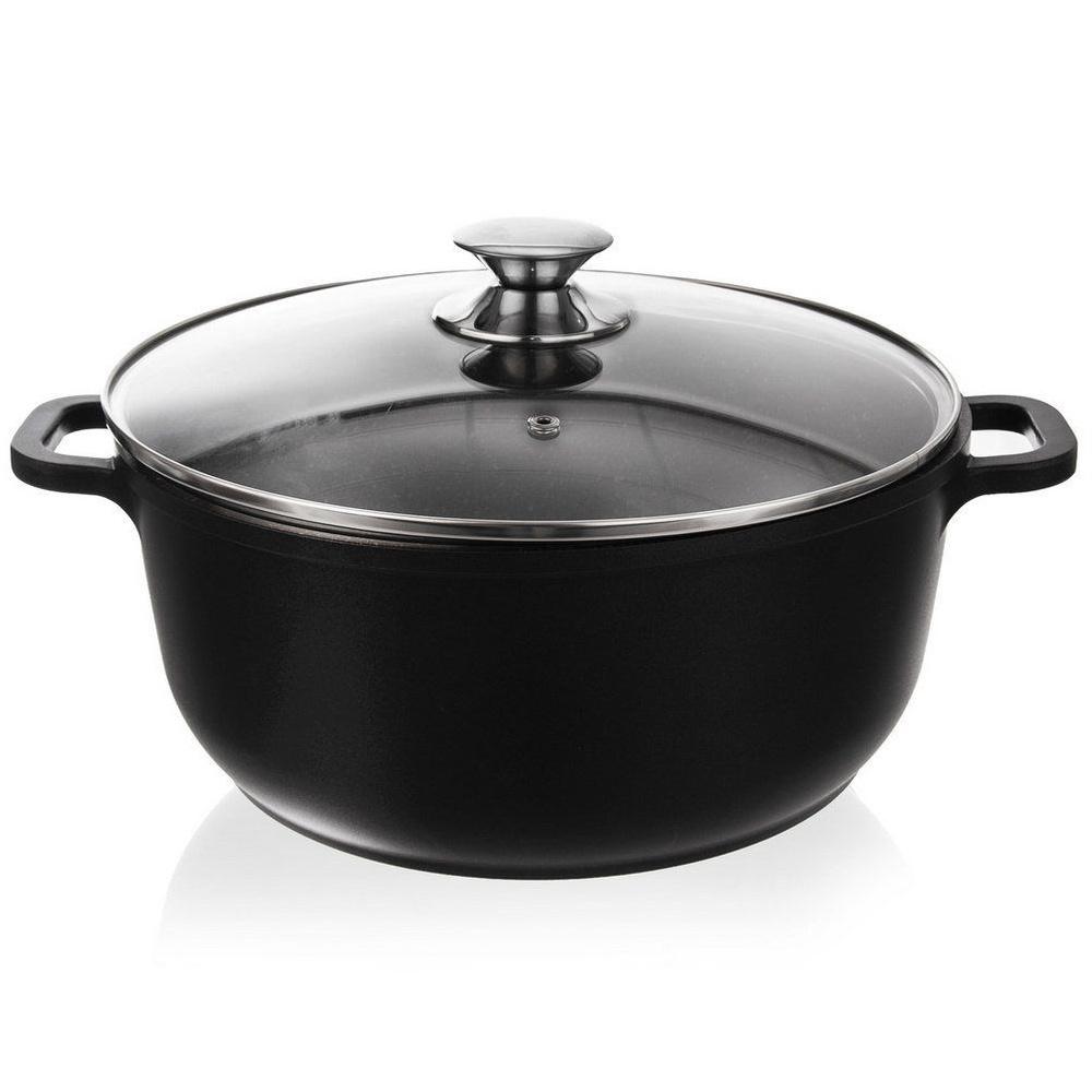 Garnek Granitowy z Pokrywką do Gotowania Duszenia Pieczenia 28 cm 7L Grande