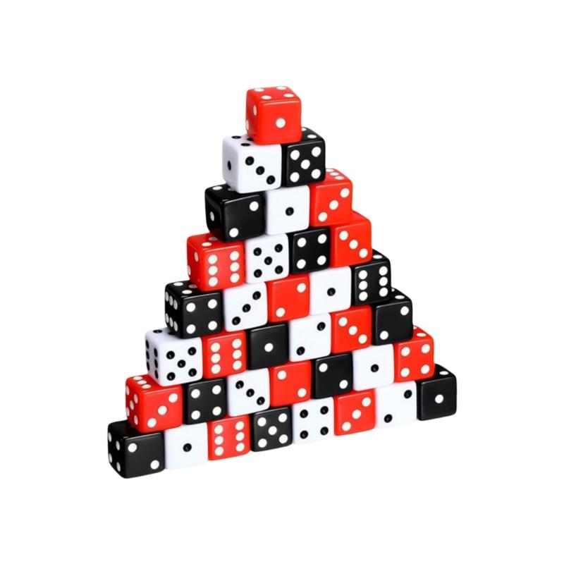 

36Pcs Acrylic 6 Sided Round Corner Dices Mult Sided Role Playing Dices for Table Game, Classroom Teaching Easy to Use 1