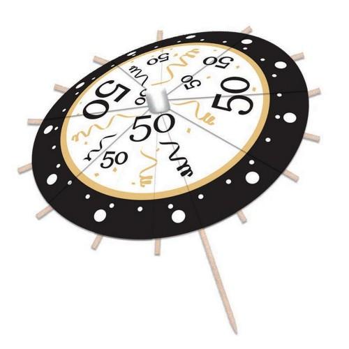Bristol Novelty 50th Birthday Drink Umbrellas (Pack of 12)
