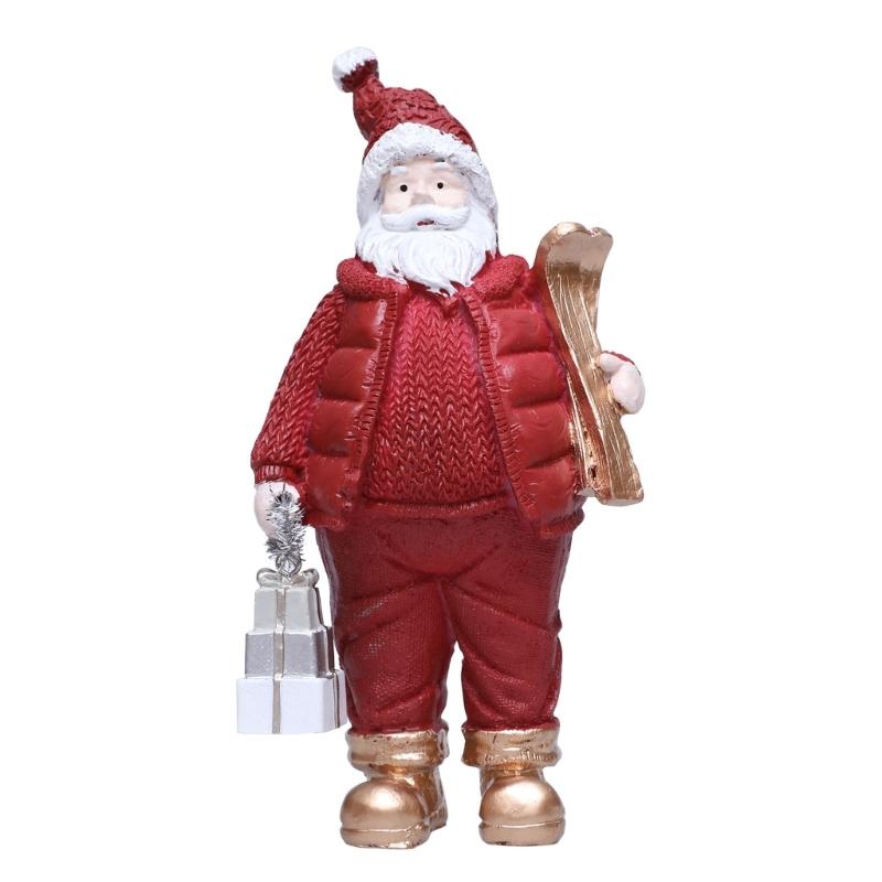 Christmas Figurine Figure Decors Resin Santa Clauses Statue Christmas Decorative Figurines Table Centerpiece for Holiday