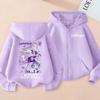 Reißverschluss Hoodie Cartoon Mädchen Mantel Mode Dünne Kleidung Lila Herbst Hoodie Jacke Kinder Anime Sweatshirt Geschenk