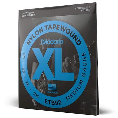 D'Addario ETB92 Černé struny pro basovou kytaru s nylonovým omotem, dlouhé, .050-.105mm [Oficiální japonský produkt]