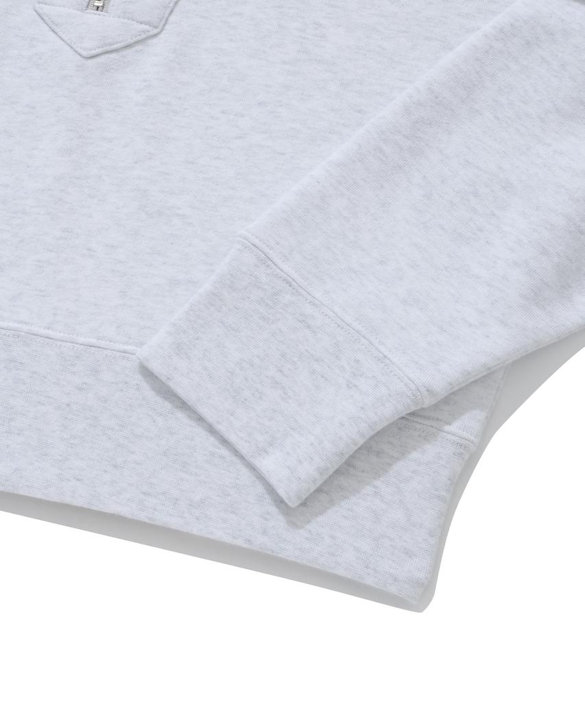 COVERNAT WOMAN Collared Half Zip Sweatshirt Heather Gray