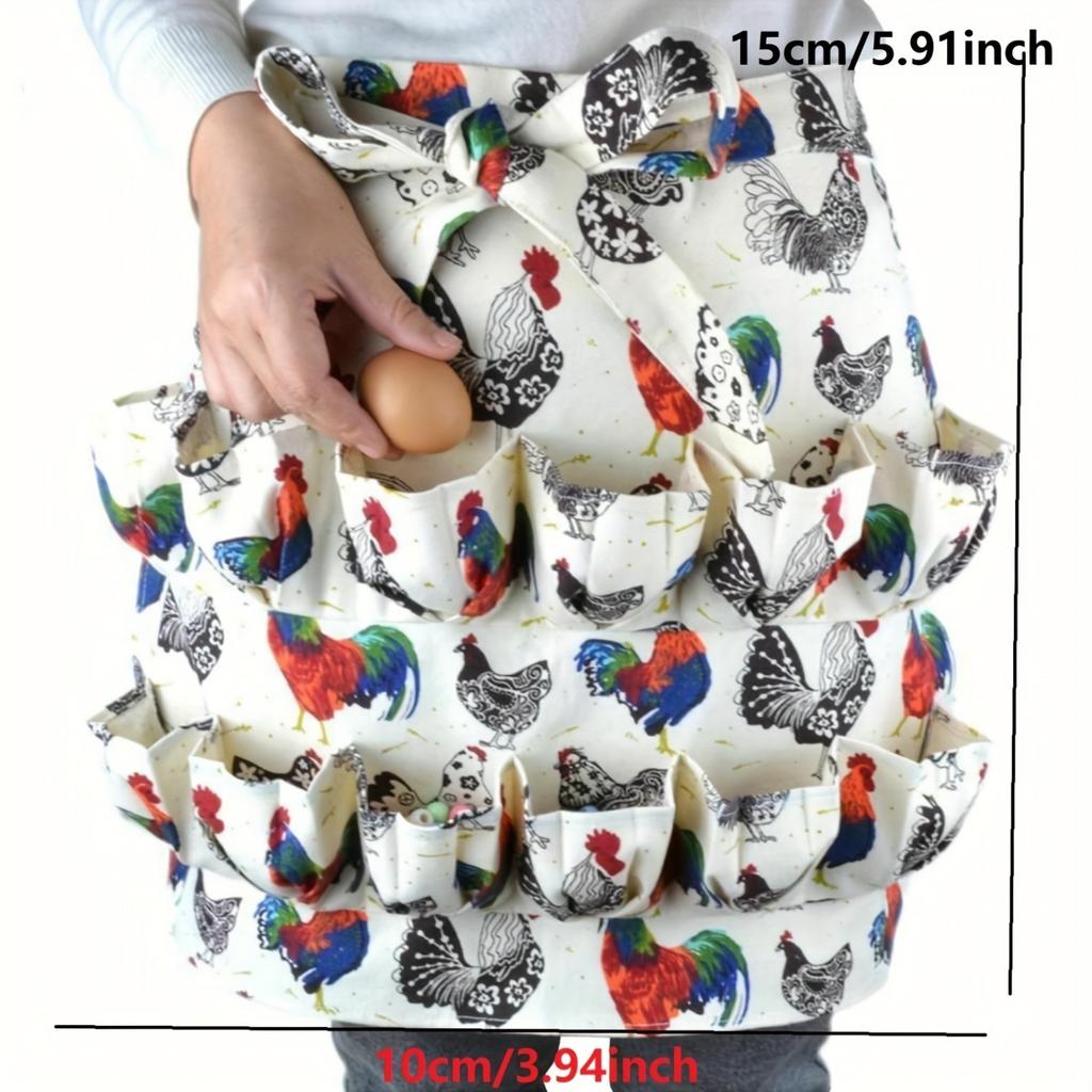 Stylová sběratelská zástěra s kapsou pro rodinnou zástěru z kuřecí farmy