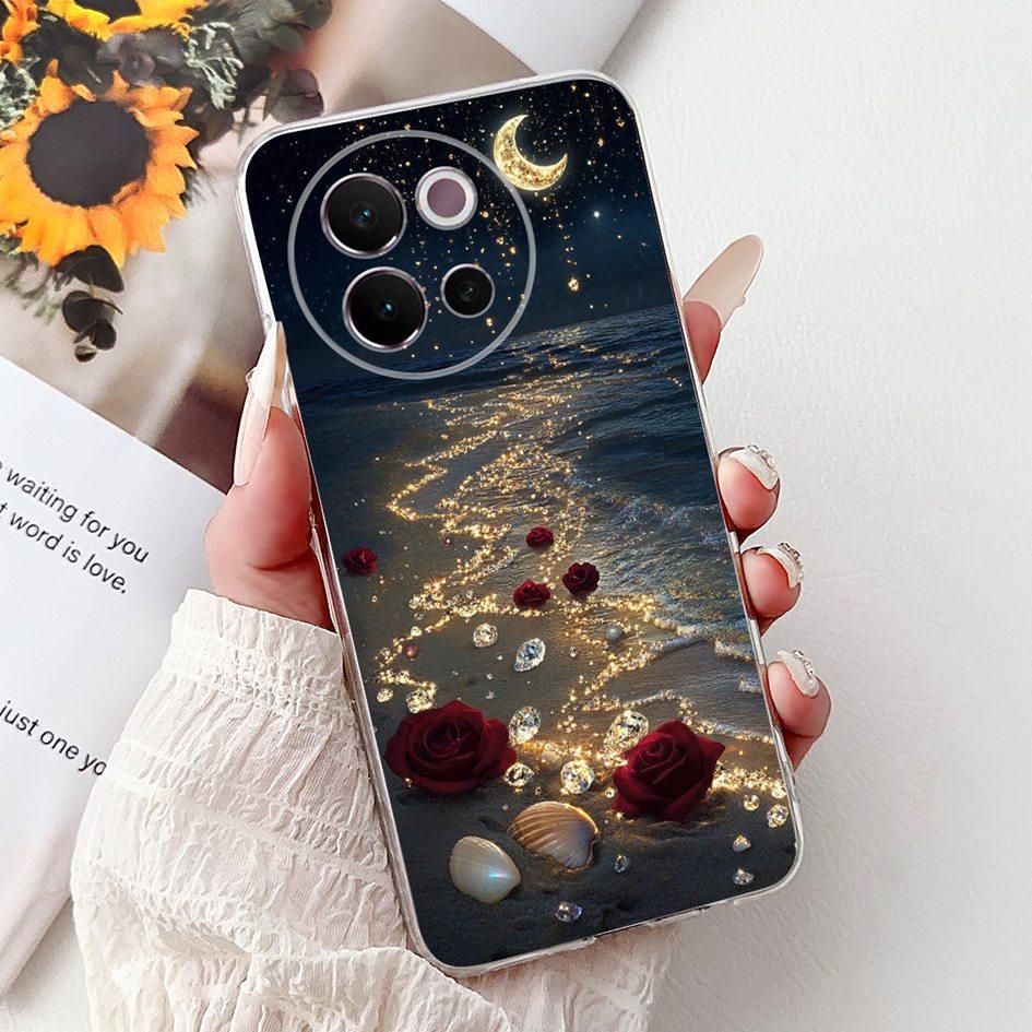For Vivo V40 Lite 5G Case Transparent Silicone Soft TPU Back Cover Lovely Heart Case For Vivo V40Lite 5G V2341 Shockproof Bumper