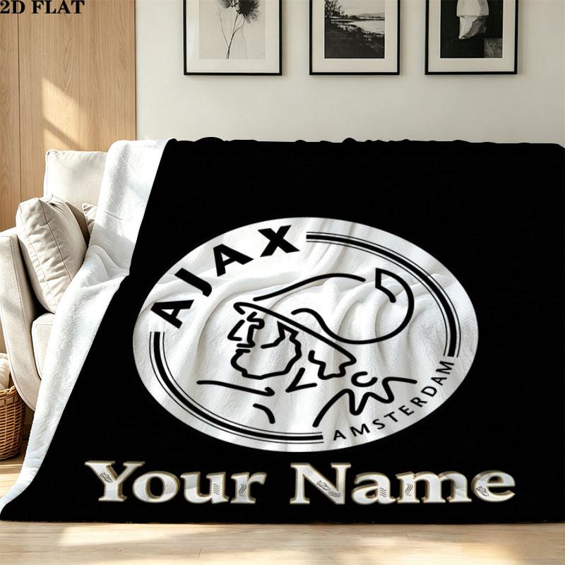 1PC AFC Ajax Custom Name Patterned Flannel Blanket Suitable For All Seasons for Home Decor Warmth and Comfort Gifts Holiday Present