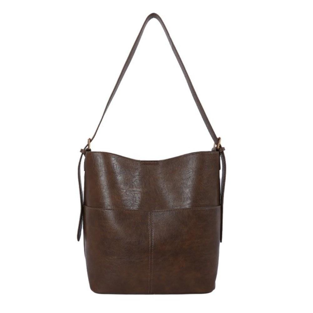 Women Large Capacity Vintage Soft PU Tote Bag with Hand Carry for Daily Commute
