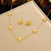 Gold Plated Daisy Flower Jewelry Set Necklace and Earrings Fashion Jewelry for Women