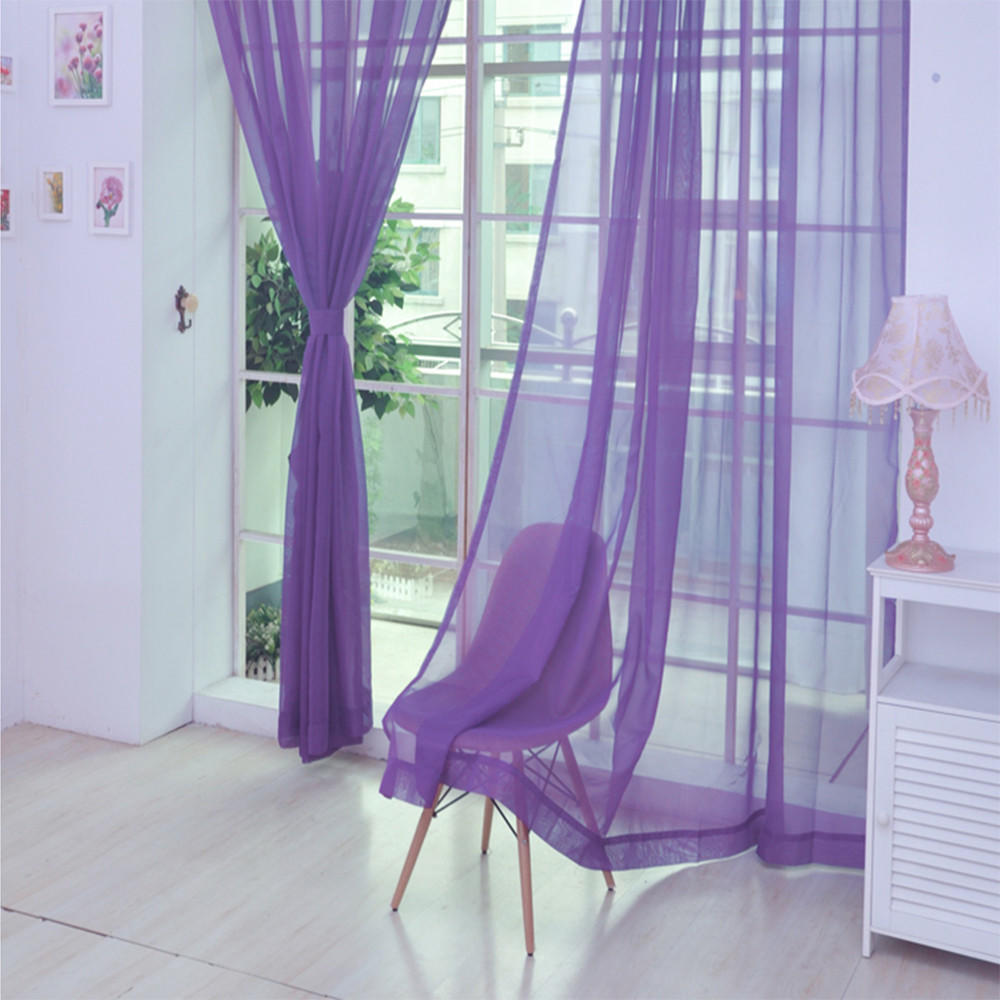 Elegant Sheer Voile Curtains for Living Room 2 Panels, 84 Inches Long, Light Filtering, Multiple Colors Available