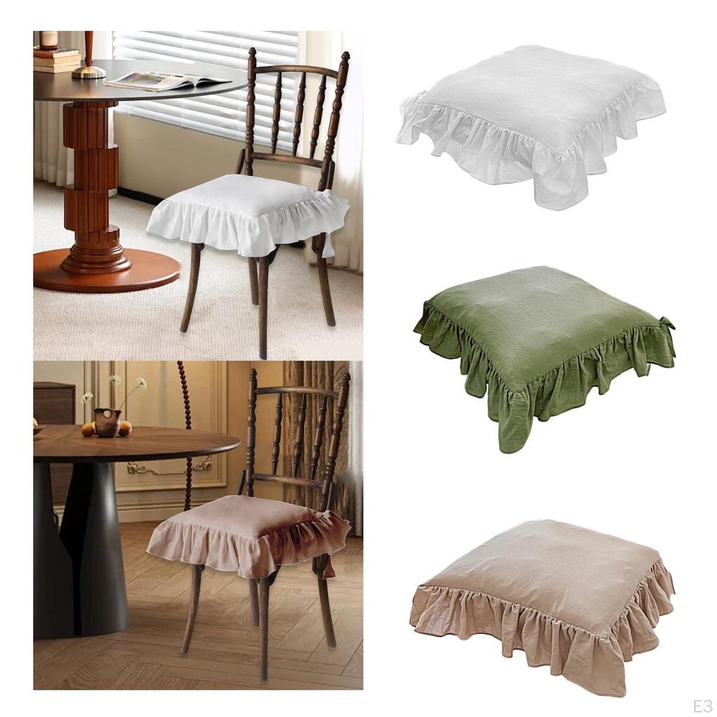 15.75x15.75 Inch Chair Pad with Zipper Closure Cotton Filled Non Slip Cushion for Dining And Kitchen