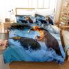 3D Elephant Bedding Set Queen Full Duvet Cover Sets Design Elephant Bedspread Black Wildlife Soft 2/3pcs Microfiber Quilt Cover