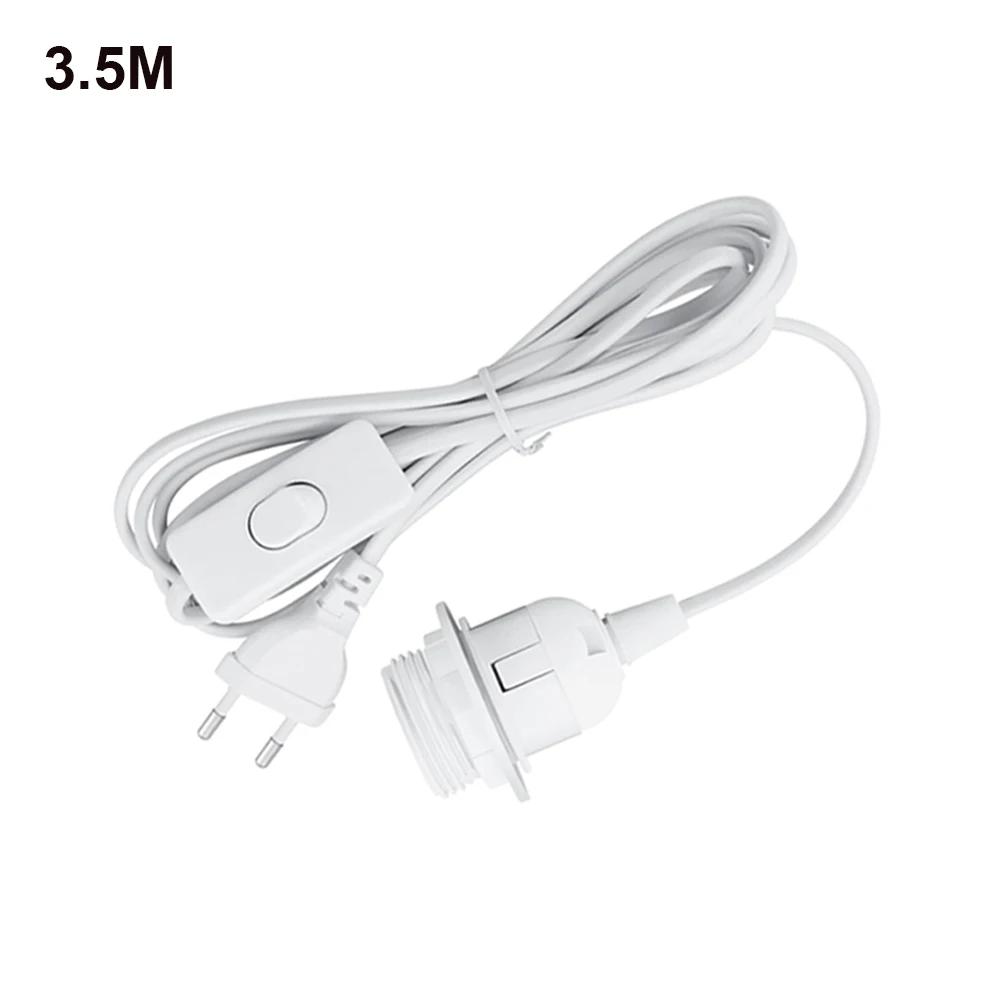 1,8/3,5m Stromkabel E26 E27 Halbzahn Lampenfassungshalter mit Schalterkabel EU-Stecker für Pendel-LED-Glühbirnen Heim Hängelampe