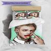 hyunjin Printed 3PCS Bedding Set Soft Breathable Duvet Cover Pillowcases Set Washable Bedroom Decor Home Gift