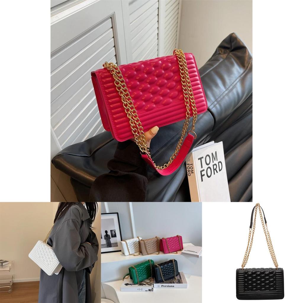 Trendy Minimalist Crossbody Bag For Women 2023 Summer New Casual Shoulder Bag With Quilted Chains