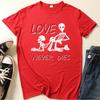 Love Never Die Skull Print T Shirt Women Short Sleeve O Neck Loose Tshirt Summer Women Causal Tee Shirt Tops Camisetas Mujer