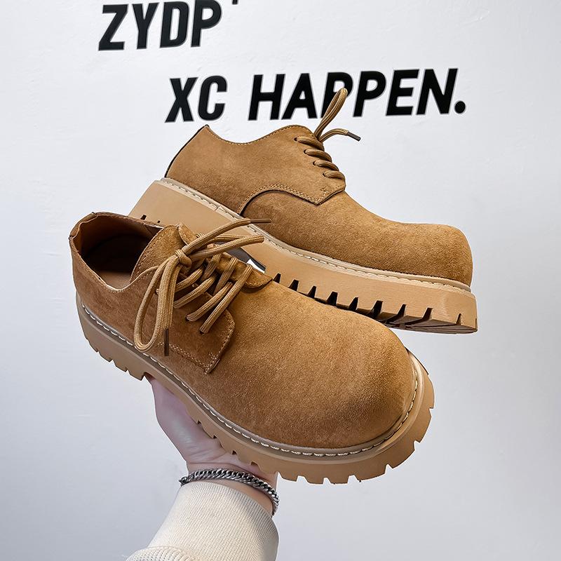 Tooling shoes men's shoes retro big head shoes American derby shoes leather shoes low top Mickey derby retro casual 1160-A