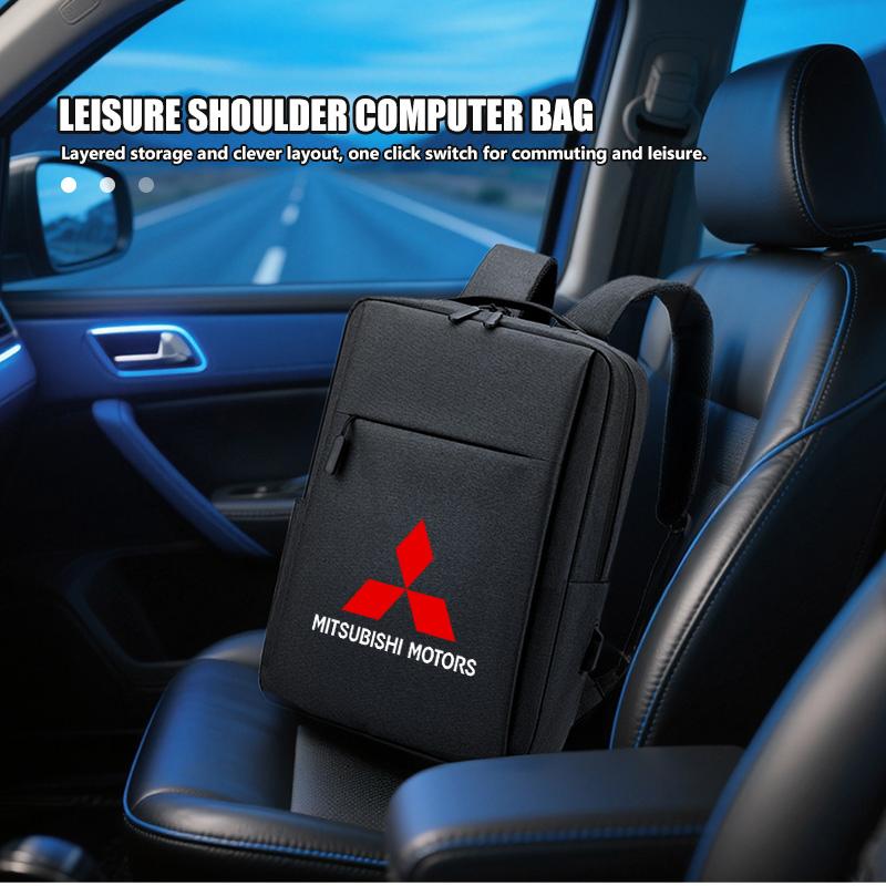 Laptop Backpack Waterproof Anti Theft USB Bag School Travel Backpack For Mitsubishi Outlander Lancer L200 ASX Pajero Grandis