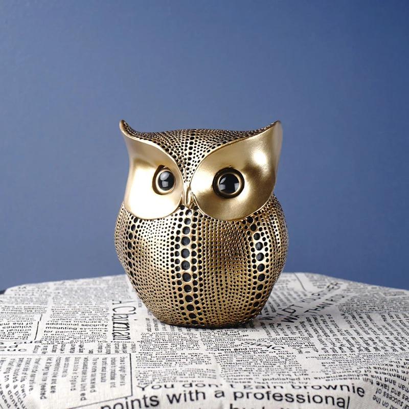 Resin Owl Sculpture Animal Statues Home Interior Decoration Sculpture Crafts Desktop Decoration  Accessories Home Accessories