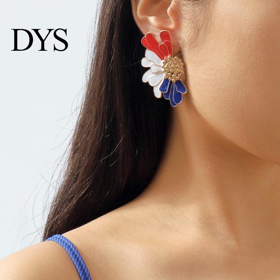 American Pride Earrings 1 Pair Women Hanging Independence Day Celebration Dangle Rhinestone Patriotic Decor Boots Snowflake Floral Shape Lady