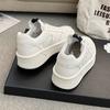 Thick-soled Sports Small White Shoes Women's Autumn and Winter New Leather Heightening and Slimming All-match Casual Dad