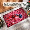 Alfombra de Terciopelo de Cristal Personalizada con Nombre y Texto, Alfombra de Área Antideslizante Miraculous Ladybug Para Decoración del Hogar