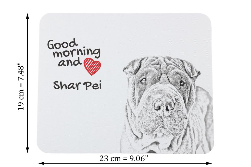 Shar Pei - mouse pad with print, personalized dog-themed mouse pad, unique gadget for an office worker by Art-Dog brand