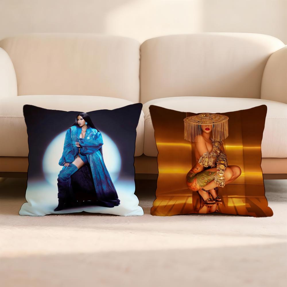 C-Cardi B-B Singer Cushion Cover Home & Car Multi-Scene Pillow Cover - Reversible, Soft & Durable for Daily Use