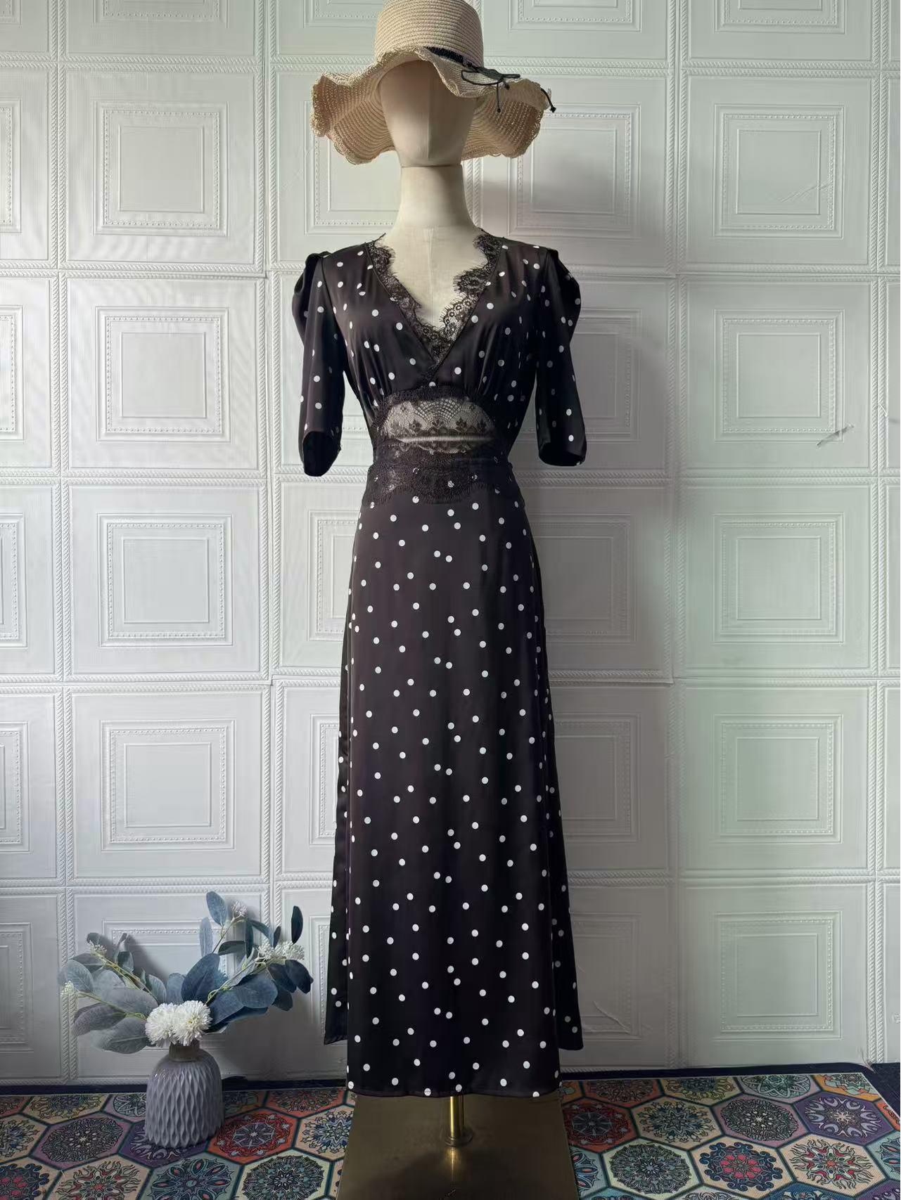 

2025 Retro Fashion Short Sleeve Long Skirt - European & American Style Double Extra Large темно-коричневого