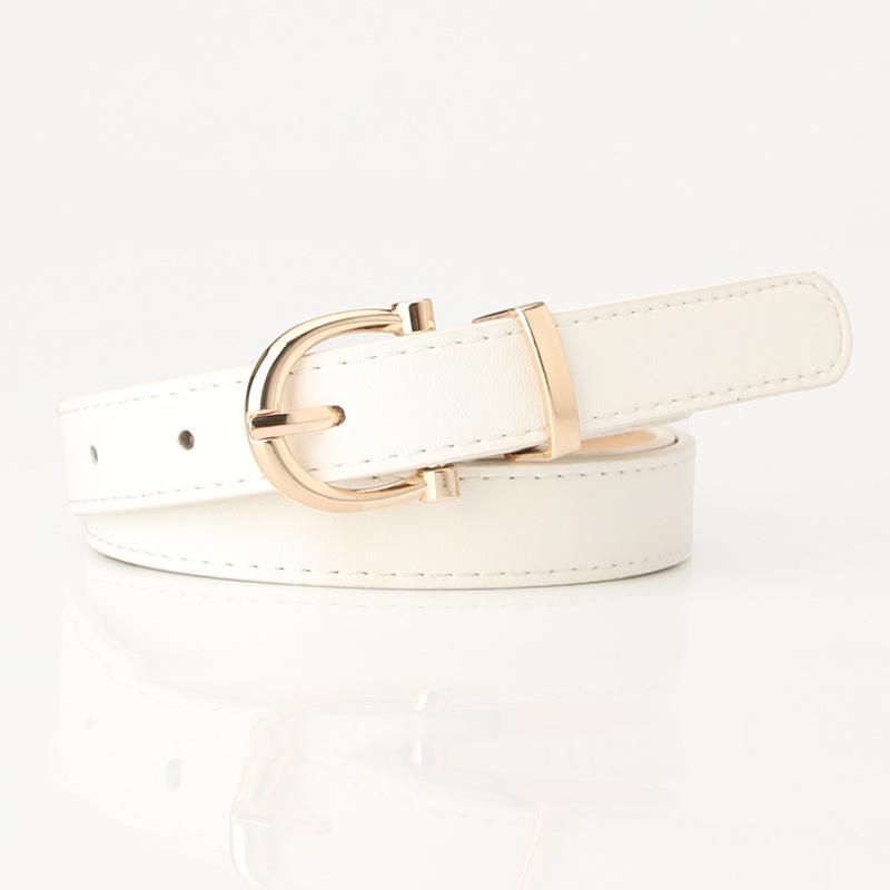 Korean Style Women's Multi-Color Leather Belt, Versatile Thin Waist Accessory for Students, Fashionable Match for Jeans and Clothing.