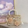 Design Bags Rhinestones Heavy Industry Metal Flowers Cage Fashion Trend Dinner Messenger Bag
