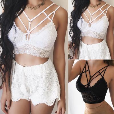 Sexy Damen Einfarbiges Bralette Bustier BH Shirt Weste
