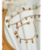 Luxury Multi-color Zircon Jewelry Set: Tassel Necklace with Niche Design Titanium Steel Bracelet