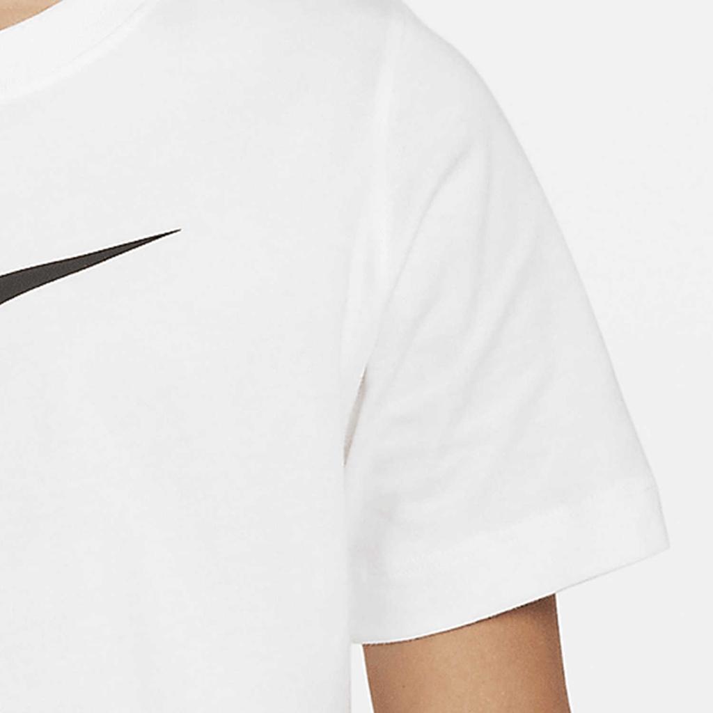 Nike Sportswear Logo Print Crew Neck Short Sleeve T-Shirt Kids Tops White DV2572-100