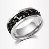 Titanium steel chain, rotating ring niche, stainless steel rotating chain, bottle opener trend bottle opening ring, male