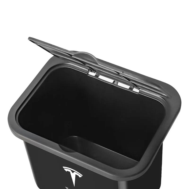 FHR1 Car Hanging Trash Bin Seat Back Storage Box Phone Holder Hook For Tesla Model 3 Model X S 2016-2020 Decals TM3 TMX TMS Decal